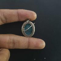 Silver Earrings With [real Old Tibetan Turquoise]