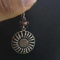 Silver Earrings With [real Old Tibetan Turquoise]