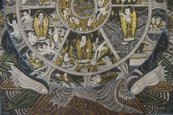 Tibetan Thangka Of Wheel Of Life