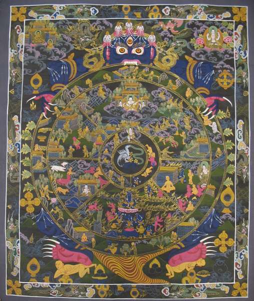 Tibetan Thangka Of Wheel Of Life
