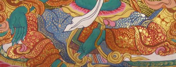 Tibetan Thangka Of Green Tara