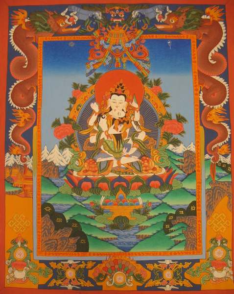 Tibetan Thangka Of Vajrasattva