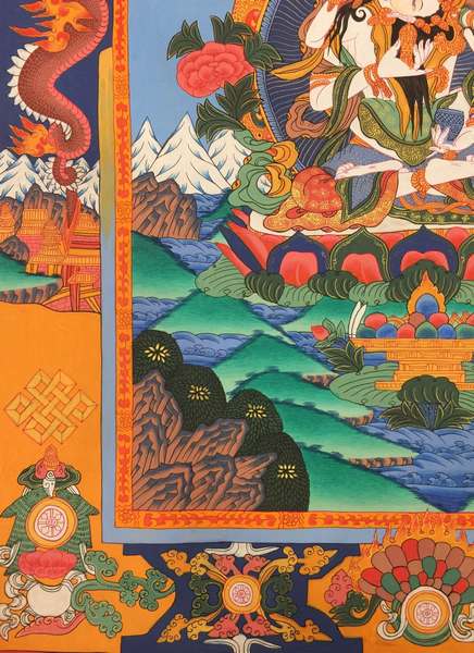 Tibetan Thangka Of Vajrasattva