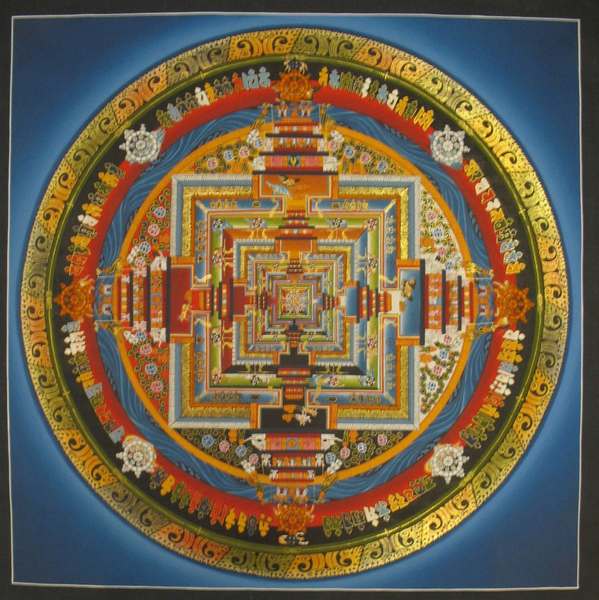 Tibetan Thangka Of Kalachakra Mandala