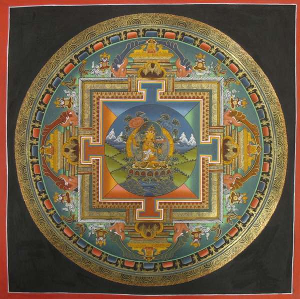 Tibetan Thangka Of Manjushri Mandala