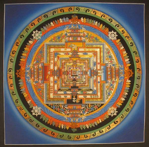 Tibetan Thangka Of Kalachakra Mandala