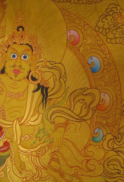 Tibetan Thangka Of Namtose, [24k Real Gold]