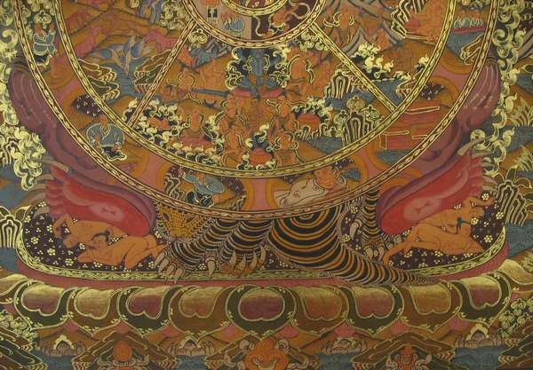 Tibetan Thangka Of Wheel Of Life