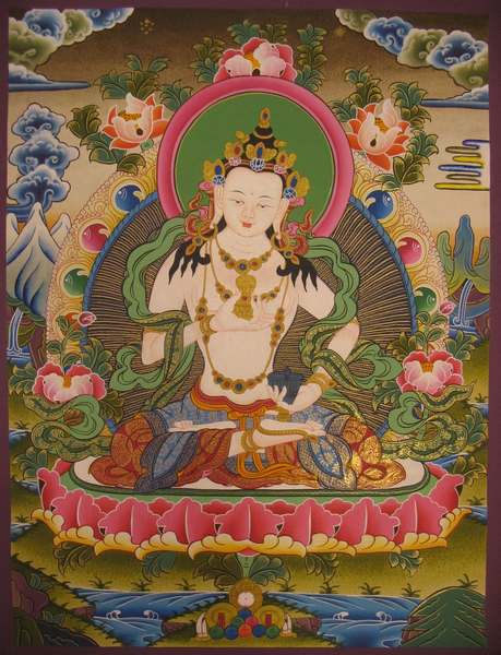 Tibetan Thangka Of Vajrasattva