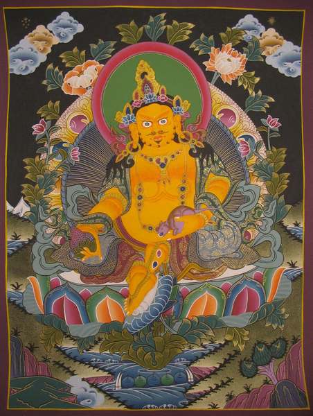 Tibetan Thangka Of Dzambhala