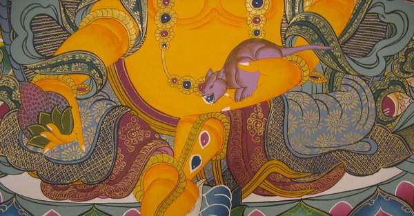 Tibetan Thangka Of Dzambhala