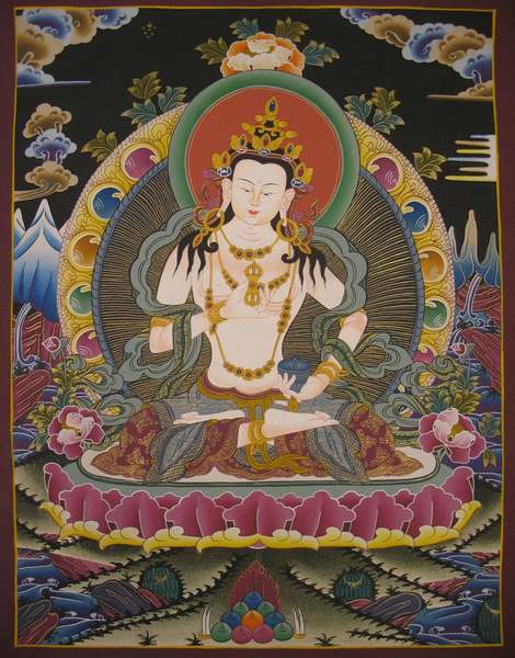 Tibetan Thangka Of Vajrasattva