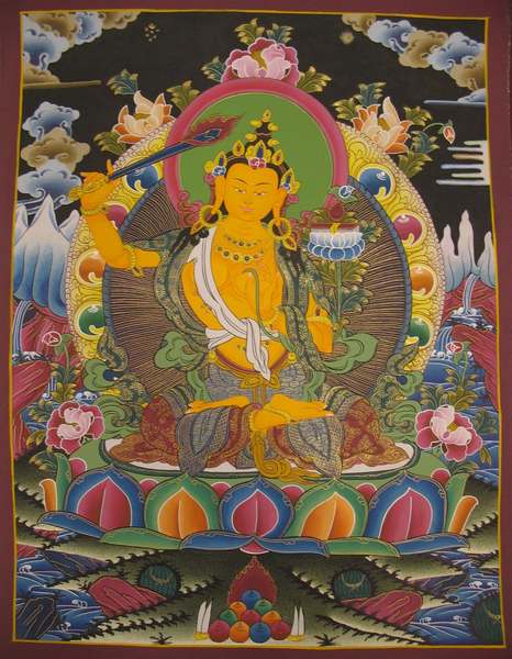 Tibetan Thangka Of Manjushri