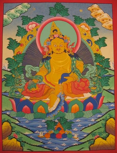 Tibetan Thangka Of Dzambhala