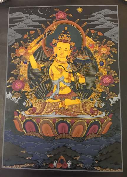 Tibetan Thangka Of Manjushri