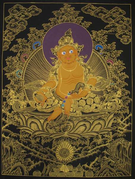 Tibetan Thangka Of Dzambhala