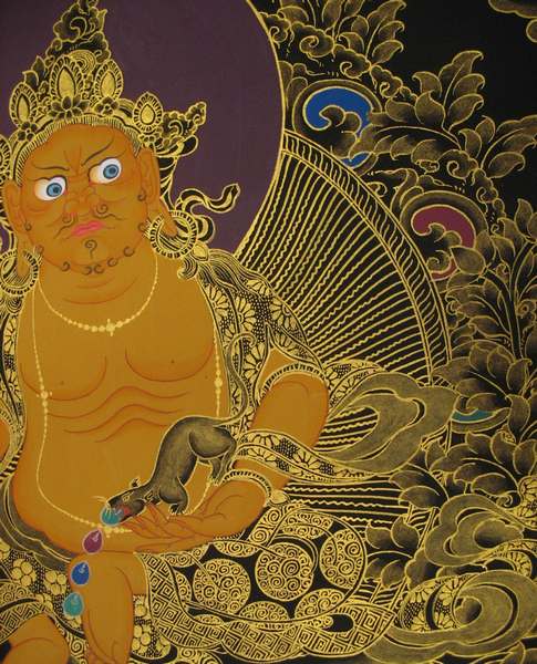 Tibetan Thangka Of Dzambhala