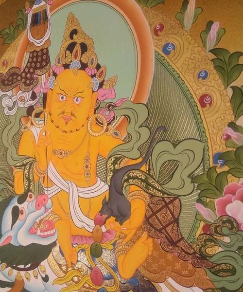 Tibetan Thangka Of Namtose, [24k Real Gold]