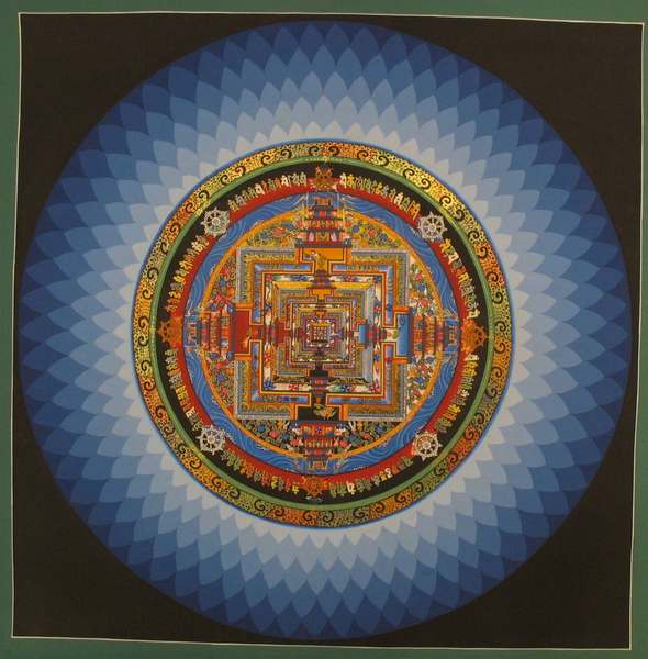 Tibetan Thangka Of Lotus Kalachakra Mandala