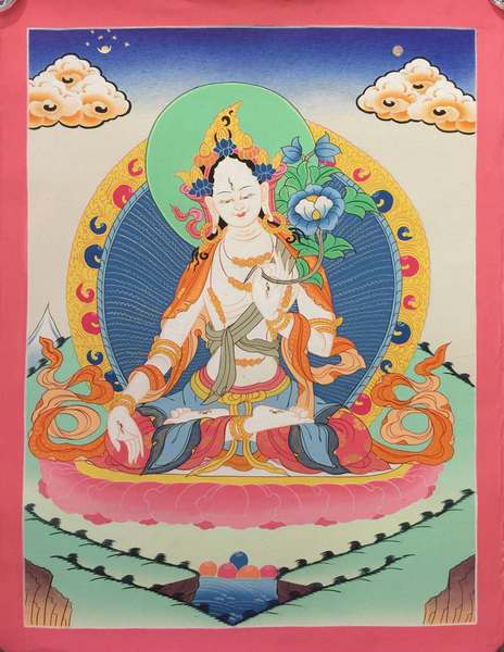 Tibetan Thangka Of White Tara