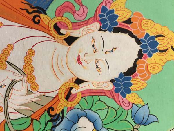 Tibetan Thangka Of White Tara