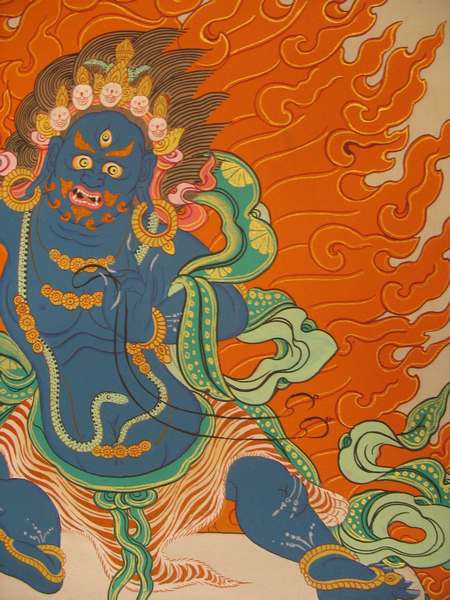 Tibetan Thangka Of Vajrapani [chana Dorje]