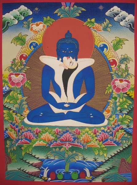 Tibetan Thangka Of Buddha Shakti
