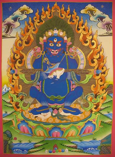 Tibetan Thangka Of Sakya Mahakala Panjaranatha