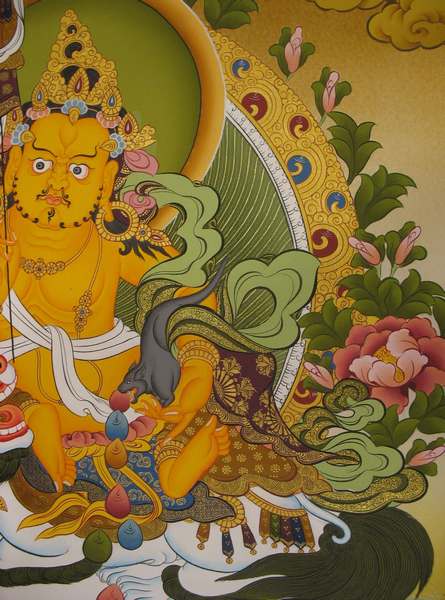Tibetan Thangka Of Namtose, [24k Real Gold]