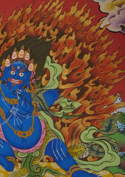 Tibetan Thangka Of Vajrapani [chana Dorje]