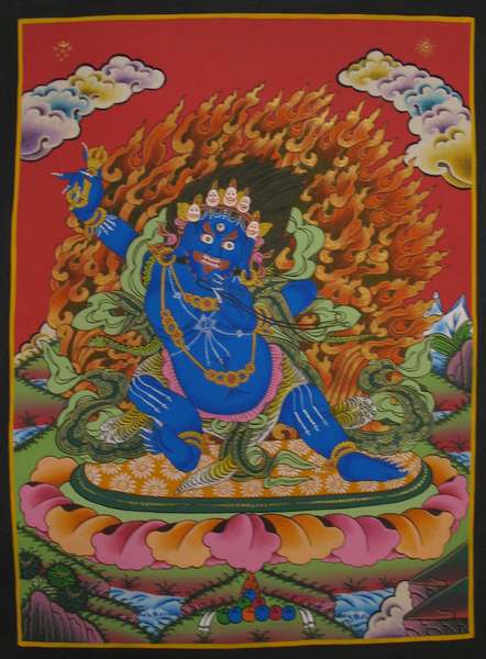 Tibetan Thangka Of Green Tara