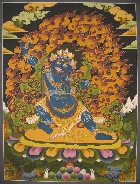 Tibetan Thangka Of Vajrapani [chana Dorje]