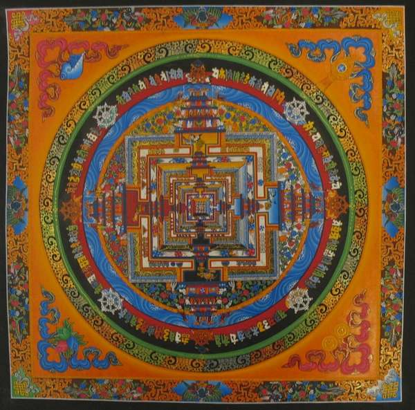 Tibetan Thangka Of Kalachakra Mandala