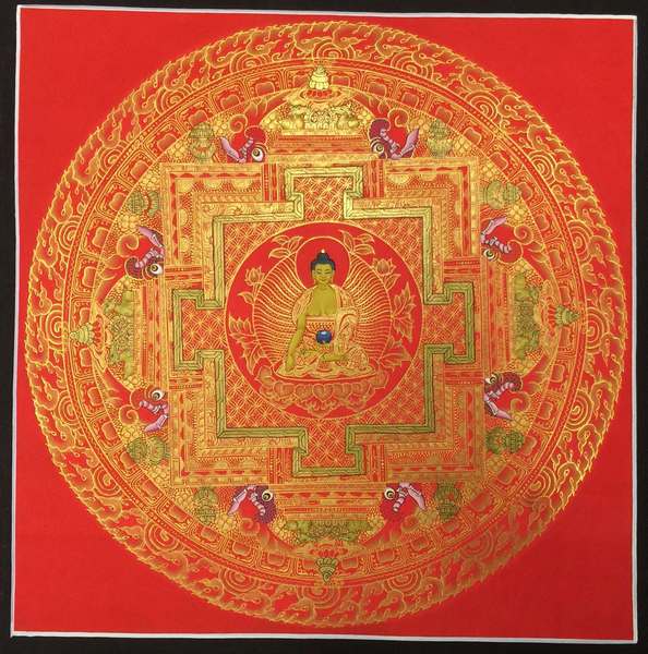 Tibetan Thangka Of Shakyamuni Mandala