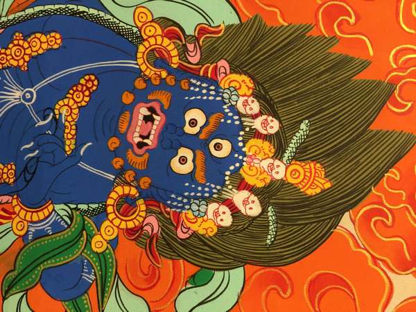 Tibetan Thangka Of Vajrapani [chana Dorje]