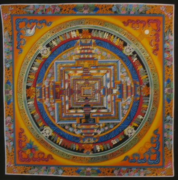 Tibetan Thangka Of Kalachakra Mandala