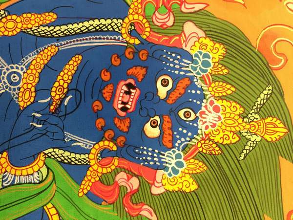 Tibetan Thangka Of Vajrapani [chana Dorje]