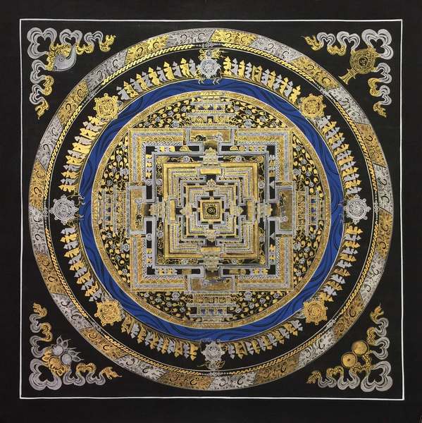 Tibetan Thangka Of Sunaulo Kalachakra Mandala
