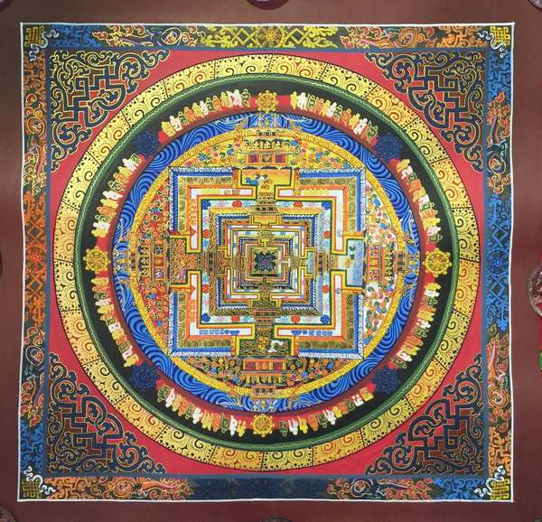 Tibetan Thangka Of Kalachakra Mandala