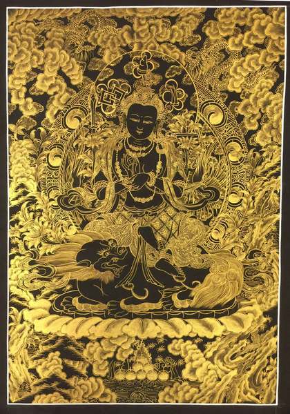 Tibetan Thangka Of Samantabhadra Kalo Sunaulo