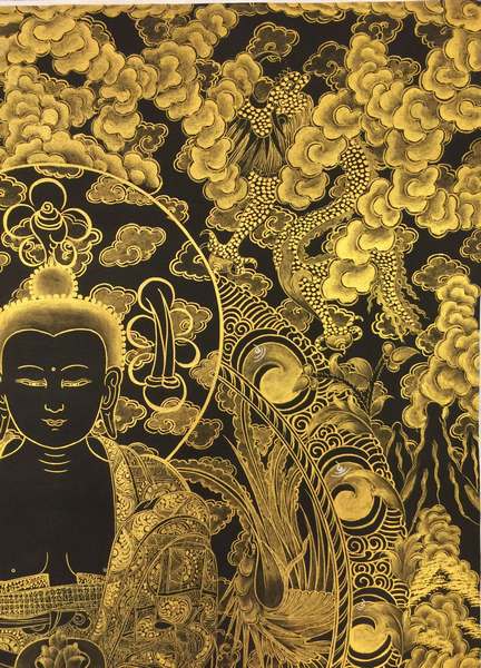 Tibetan Thangka Of Medicine Buddha Kalo Sunaulo