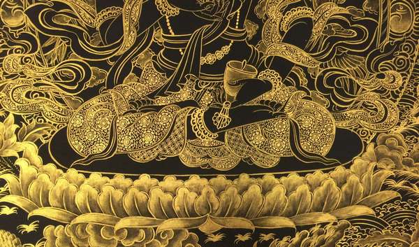 Tibetan Thangka Of Vajrasattva Kalo Sunaulo