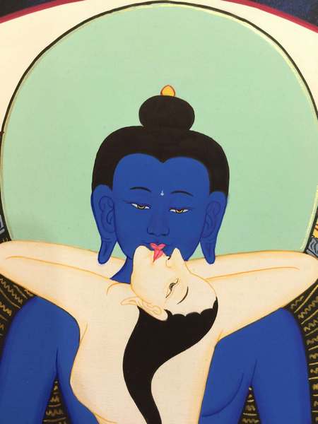 Tibetan Thangka Of Buddha Shakti