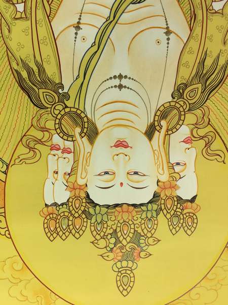 Tibetan Thangka Of Long Life Deity
