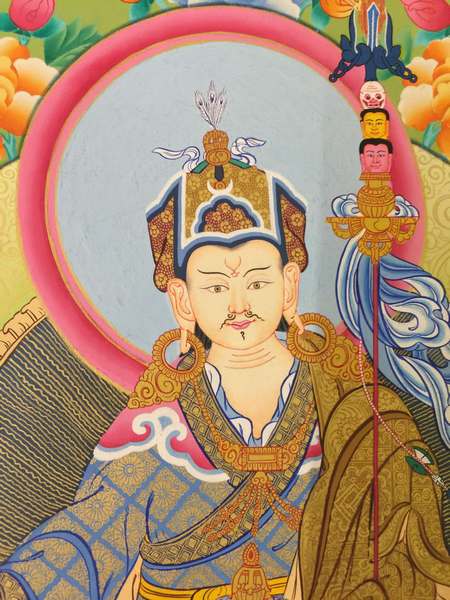 [master Quality] Tibetan Thangka Of Nyingma Choksing 24 X 35.5, [24k Real Gold], Refuge Tree