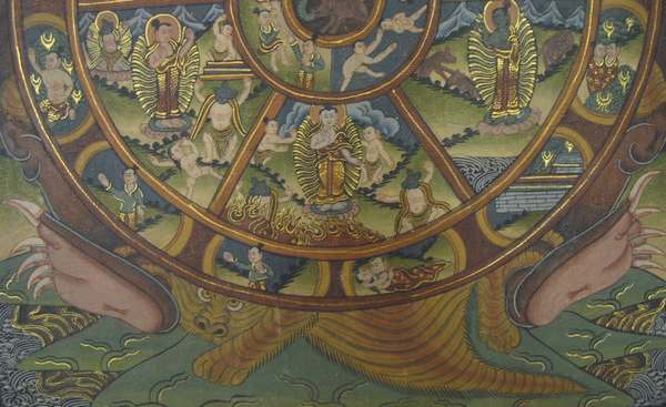 Tibetan Thangka Of Wheel Of Life