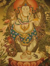 [master Quality] Newari Paubha Of Standing Ganesh With [24k Gold], [rare Find]