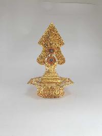 [hq], Tibetan Copper Torma, Deep Carving [full Gold Plated]