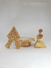 [hq], Tibetan Copper Torma, Deep Carving [full Gold Plated]