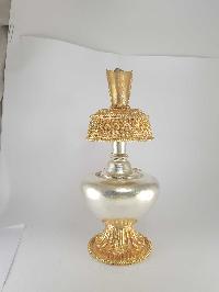 [hq], [extra Large] Copper Bhumpa- Bhumba, Fine Carving, [gold And Silver Plated]